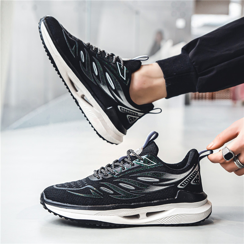 2023, pantofi negri, groși, pentru bărbați, cu platformă, pantofi de toamnă, de modă, respirabili