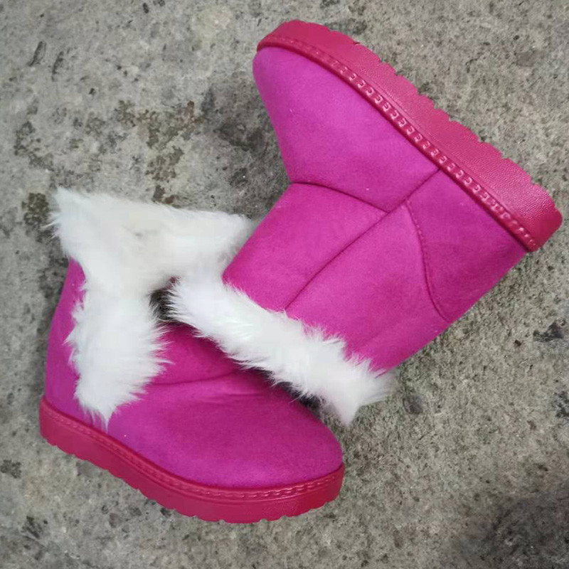 Klasikiniai apversti kūdikių pliušiniai vaikiški batai berniukams, mergaitėms, 2023 m. dirbtinio kailio aukšta viršūnė, šilumą sulaikantys vaikiški batai, nelygūs G06041