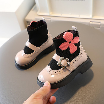 Κέντημα λουλουδιών Κοριτσίστικες κάλτσες Παπούτσια 2022 Early Autumn Baby Princess Ankle Boots Student Αντιολισθητικά Παπούτσια Beauty Little Girl G01043