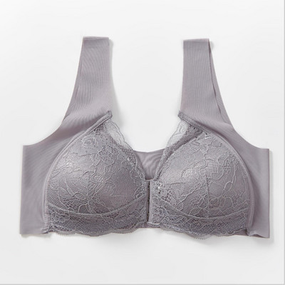 Seksi čipkasti grudnjak s prednjim dugmetom Bez čeličnog prstena Bez tragova Veliki prsluk Prekrasna stražnja dojka Grudnjak za dojenje bûstgalter