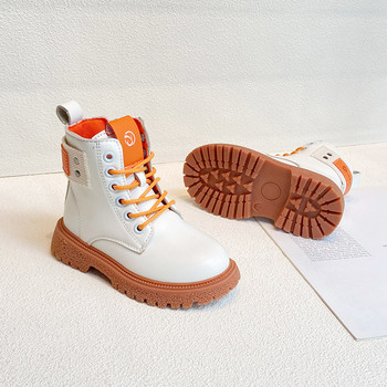 Νέες φθινοπωρινές τάσεις χειμώνα Μπότες για κορίτσι Cult Αγορά φρέσκων λευκών παιδικές μπότες για κορίτσια Παπούτσια Leisure με κορδόνια Παιδικά Combat Boots G08161