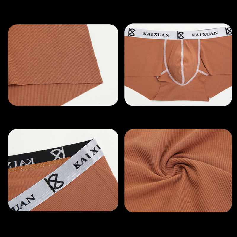 Bešavne muške bokserice, luksuzne svilene spandex 3D međunožne bokserice, najlonsko donje rublje, kratke hlače, natikače, gaće