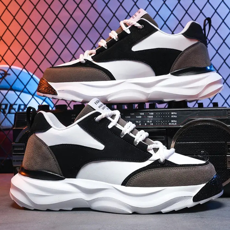 Karštas 2023 m. Naujasis ruduo Europa ir Jungtinė sporto mada Laisvalaikis Vyriški odiniai batai bėgimo bateliai Vyriški batai sportbačiai Vyrai