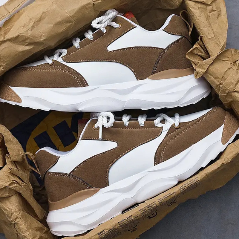 Karštas 2023 m. Naujasis ruduo Europa ir Jungtinė sporto mada Laisvalaikis Vyriški odiniai batai bėgimo bateliai Vyriški batai sportbačiai Vyrai