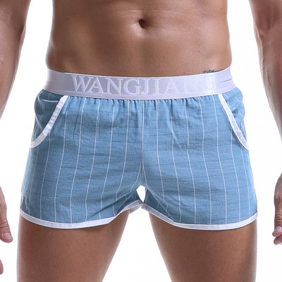 Pantaloni scurți din bumbac pentru bărbați, cu talie elastică, boxeri casual, pantaloni scurți pentru bărbați, îmbrăcăminte pentru acasă, chiloți