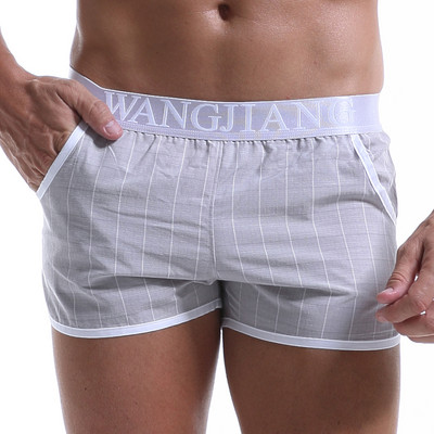 Pantaloni scurți din bumbac pentru bărbați, cu talie elastică, boxeri casual, pantaloni scurți pentru bărbați, îmbrăcăminte pentru acasă, chiloți