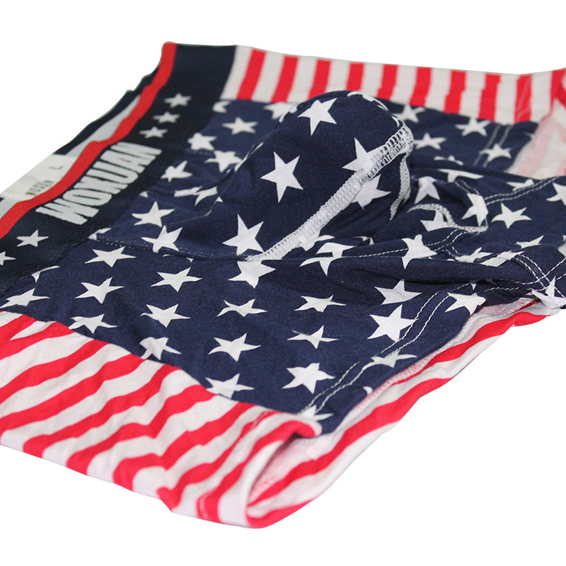 Boxeri pentru bărbați, lenjerie de corp pentru bărbați, steagul SUA, boxer din bumbac, cu dungi, chiloți, îmbrăcăminte Cueca Cuecas, boxer, în husă convexă, chiloți