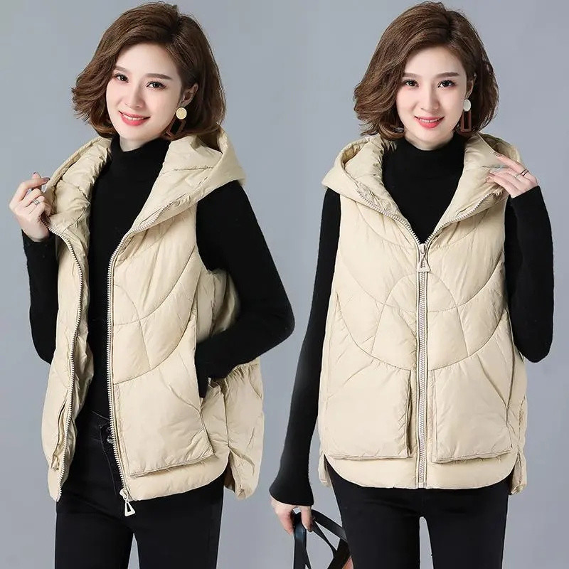 Vestă din bumbac cu glugă, toamnă iarnă pentru femei