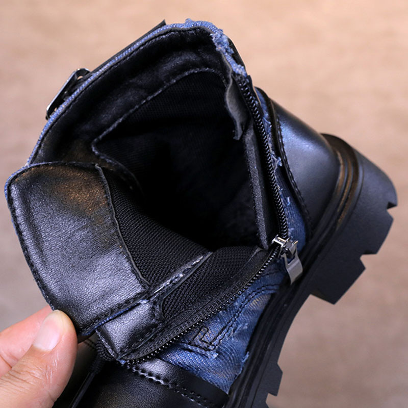 Modne poderane traper čizme inspirirane zapadnjačkim stilom za djecu, dječje, dječačke, kaubojske cipele s platformom s opremom, borbene čizme za djevojčice G09144