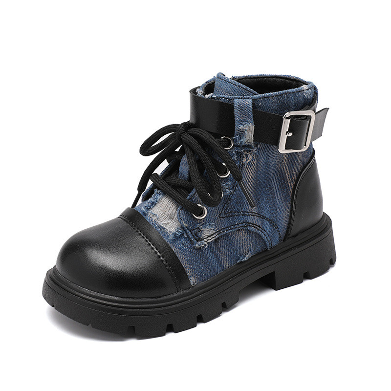 Modne poderane traper čizme inspirirane zapadnjačkim stilom za djecu, dječje, dječačke, kaubojske cipele s platformom s opremom, borbene čizme za djevojčice G09144