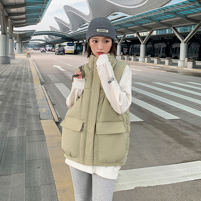 2023 Νέο γυναικείο παλτό από βαμβακερό γιλέκο Φθινοπωρινό χειμερινό γιακά αμάνικο βαμβακερό μπουφάν Γυναικείο casual γιλέκο Chaleco Mujer