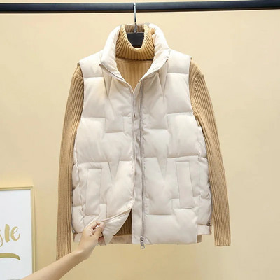 Studentski prsluk Jakna Nova zimska jakna 2022. Korejski jednobojni prsluk bez rukava Ženski donji pamučni prsluk Gornji kaput Chaleco Mujer