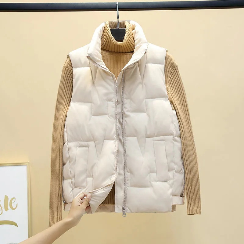 Studentski prsluk Jakna Nova zimska jakna 2022. Korejski jednobojni prsluk bez rukava Ženski donji pamučni prsluk Gornji kaput Chaleco Mujer