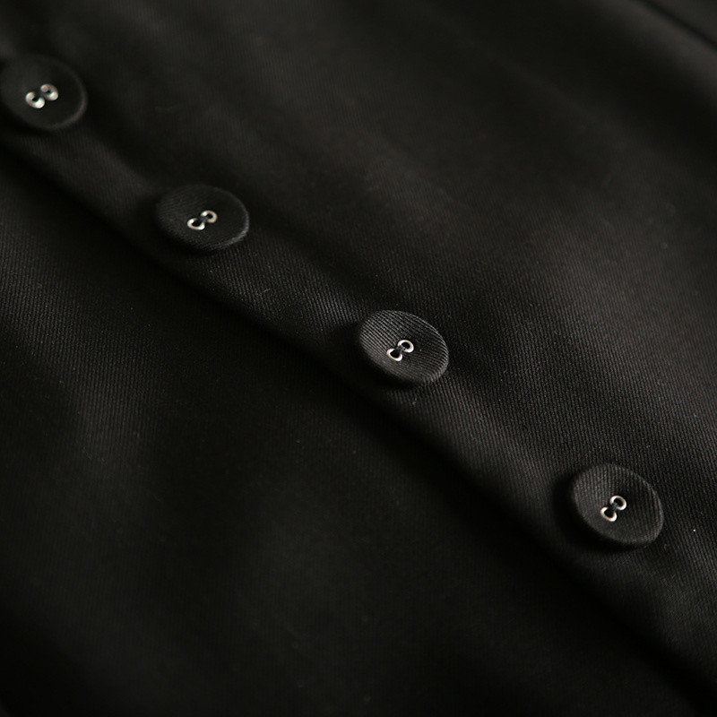 #0714 Proljetno-jesensko odijelo Prsluk Ženska jakna bez rukava Kratki uredski prsluk Kaput Tanak jednoredni prsluk Prsluk Ženski crni