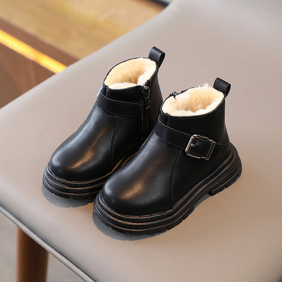 Zimske nove modne dječje cipele Djevojčice Plišane čizme Dječaci Održavaju toplinu Gležnjače Udobne kožne dječje čizme H501