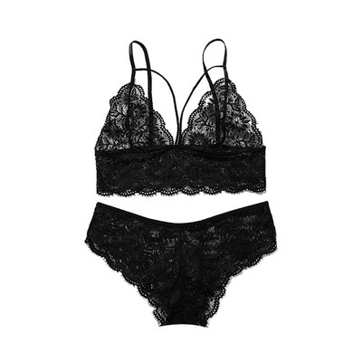 Adunați jante sexy din dantelă fără jante set de sutien cu spate frumos, sâni mari și set de lenjerie intimă pentru femei