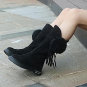 Detské princeznovské čižmy Detské nové dievčenské vysoké čižmy Jesenné a zimné kórejské módne teplé čižmy Mäkké B115