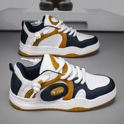 Pantofi de sport de modă pentru bărbați pantofi de alergare moi, ocazional din piele, respirabil, cu înălțime crescută, pantofi de bord cu platformă, tenis masculin