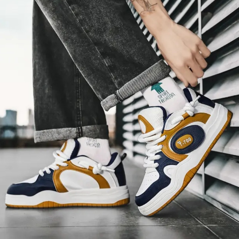 Pantofi de sport de modă pentru bărbați pantofi de alergare moi, ocazional din piele, respirabil, cu înălțime crescută, pantofi de bord cu platformă, tenis masculin