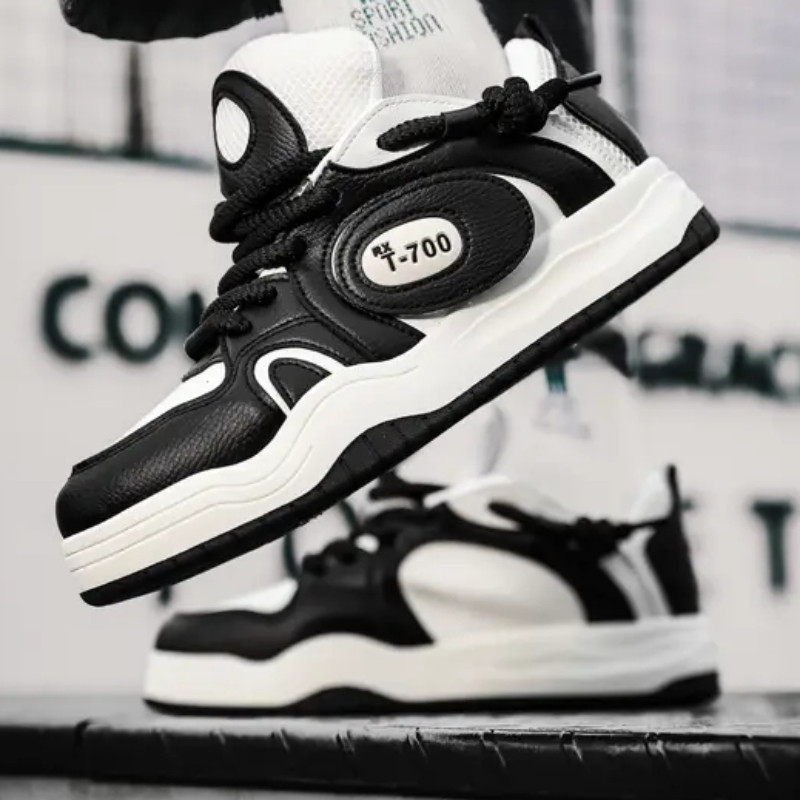 Pantofi de sport de modă pentru bărbați pantofi de alergare moi, ocazional din piele, respirabil, cu înălțime crescută, pantofi de bord cu platformă, tenis masculin