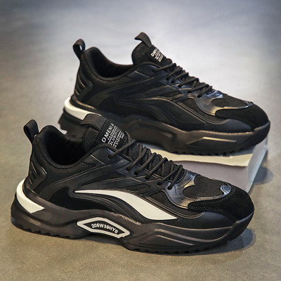 2023 m. Nauji vyriški madingi laisvalaikio sportiniai batai jaunimui pavasario rudeniui Patogūs padai juodi odiniai sportbačiai vyrams Tenis Masculino