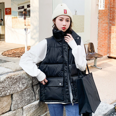 Novi ženski prsluk Pamučno podstavljena zimska jakna bez rukava, samostojeći ovratnik, široki ležerni kaputi Ženski prsluk Chaleco Mujer