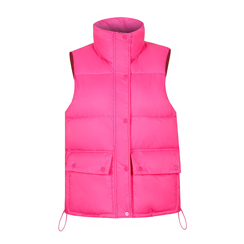 Novi ženski prsluk Pamučno podstavljena zimska jakna bez rukava, samostojeći ovratnik, široki ležerni kaputi Ženski prsluk Chaleco Mujer