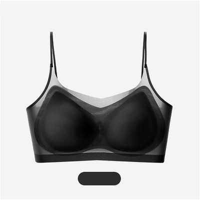 Summer Cool Itin plona liemenėlė Ice Silk Bralette Woman Be pėdsakų apatiniai Beauty Back Sexy Bras Moterų apatinis trikotažas Besiūlis viršus