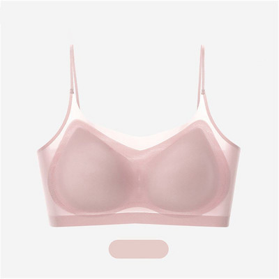 Summer Cool Itin plona liemenėlė Ice Silk Bralette Woman Be pėdsakų apatiniai Beauty Back Sexy Bras Moterų apatinis trikotažas Besiūlis viršus