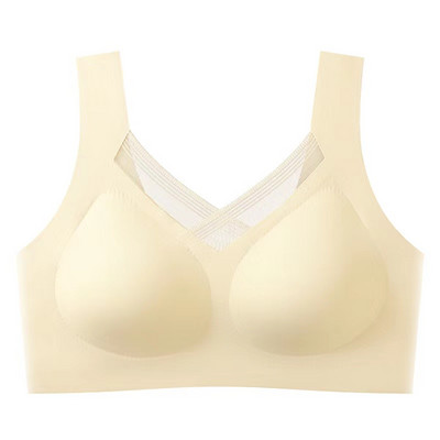 Într-o singură bucată, fără urme, spate frumos, lenjerie de corp pentru femei, piept mic adunat, fără inel de oțel, stil vestă, sutien sport pentru doamne