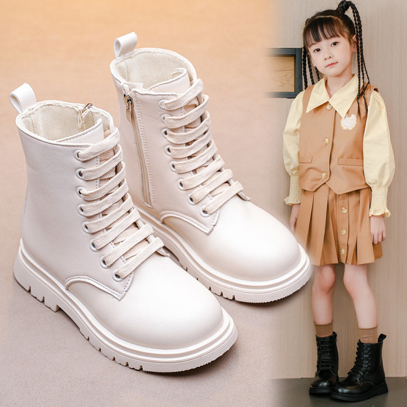 Mergaičių madingi batai Aukštos kokybės Pu Odiniai Kulkšnies Batai Berniukams Neslystantys laisvalaikio batai Rudens žiema Nauji vaikiški batai J82