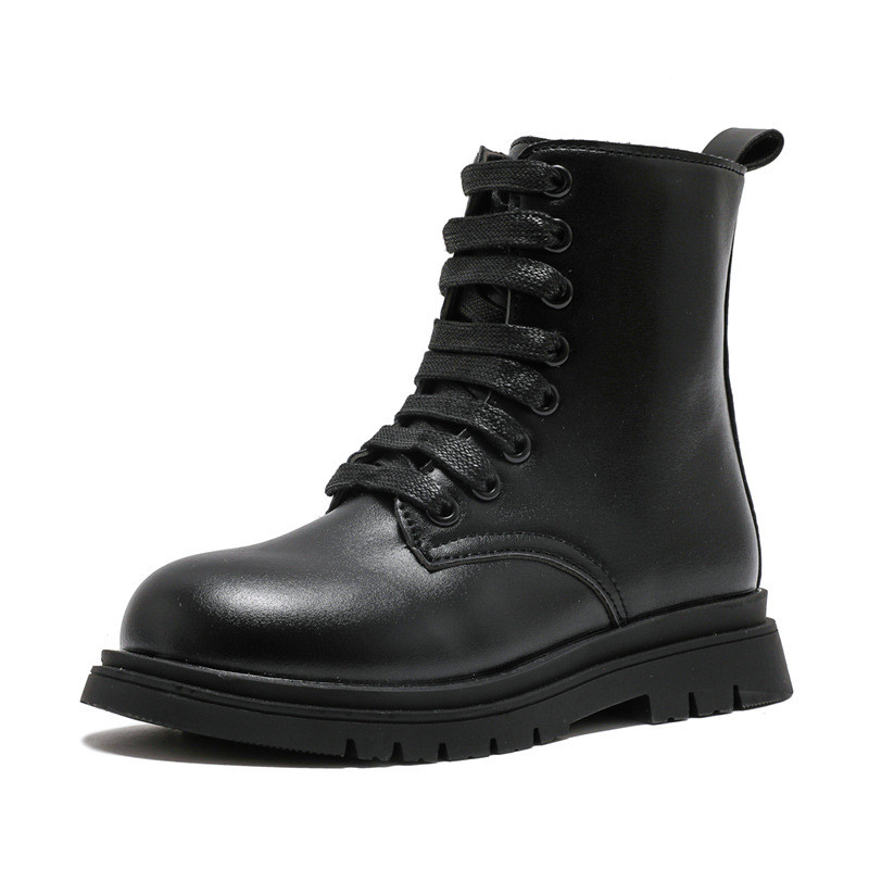 Mergaičių madingi batai Aukštos kokybės Pu Odiniai Kulkšnies Batai Berniukams Neslystantys laisvalaikio batai Rudens žiema Nauji vaikiški batai J82