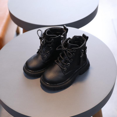 Zimske čizme za djevojčice, modni dizajn s dvostrukim patentnim zatvaračem, dječje ležerne kožne čizme, dječje neklizajuće kratke čizme G328