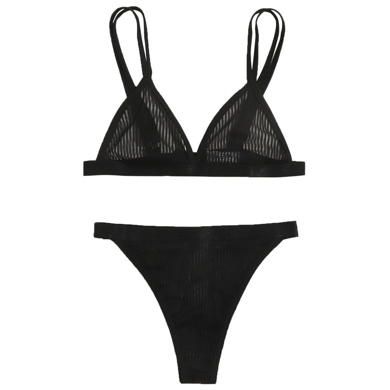 Prugasti prozirni komplet donjeg rublja Žensko ultra-tanko bešavno donje rublje Donje rublje od čelične mrežaste žice Seksi​ ​donje rublje Žensko tijelo