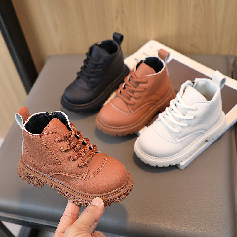 Cipele za dječake Dječje kratke čizme Jesen Zima Kožne dječje čizme Modne čizme za malu djecu Ležerne dječje cipele H959