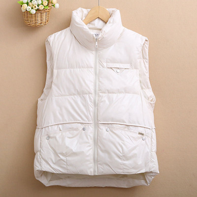 Nouă toamnă iarnă lucioasă din bumbac jachetă femei vestă coreeană largi guler stand jachetă fără mâneci pardesie femei vestă de sus