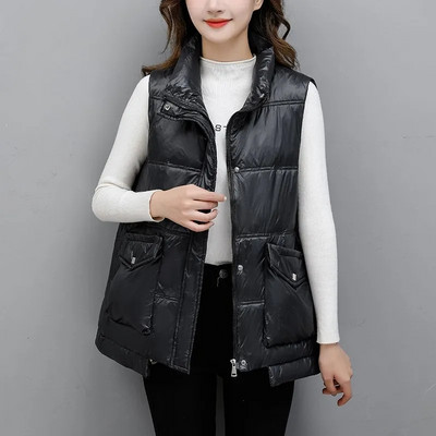 Nova zimska ultra-lagana široka jakna s prslukom, ženski bijeli pačji puh, samostojeći ovratnik, korejska verzija, jednobojni prsluk velike veličine