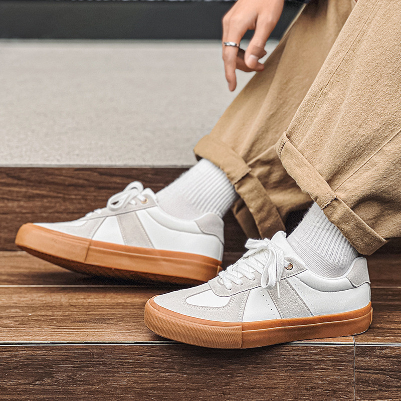 Γερμανικά παπούτσια προπόνησης μικρά λευκά ανδρικά παπούτσια άνοιξη 2023 νέα ρετρό προπόνηση αθλητικά ανδρικά casual βουλκανιζέ παπούτσια