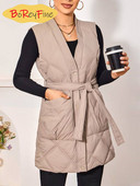 2023, vestă de iarnă pentru femei, căptușită din bumbac, supradimensionate, groase, calde, vestă ocazională, parka lungă, fără mâneci, pentru femei