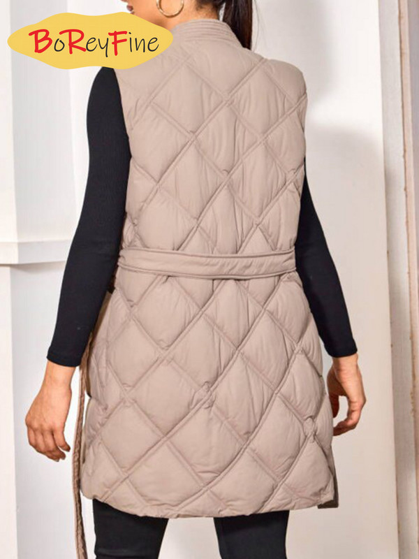 2023, vestă de iarnă pentru femei, căptușită din bumbac, supradimensionate, groase, calde, vestă ocazională, parka lungă, fără mâneci, pentru femei