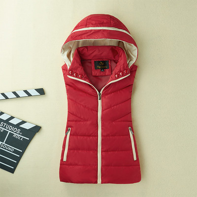 2023 m. žiemos nauja pūkinė moteriška liemenė su gobtuvu rudeninė šilta liemenė be rankovių, moteriška medvilninė paminkštinta liemenė M-3XL