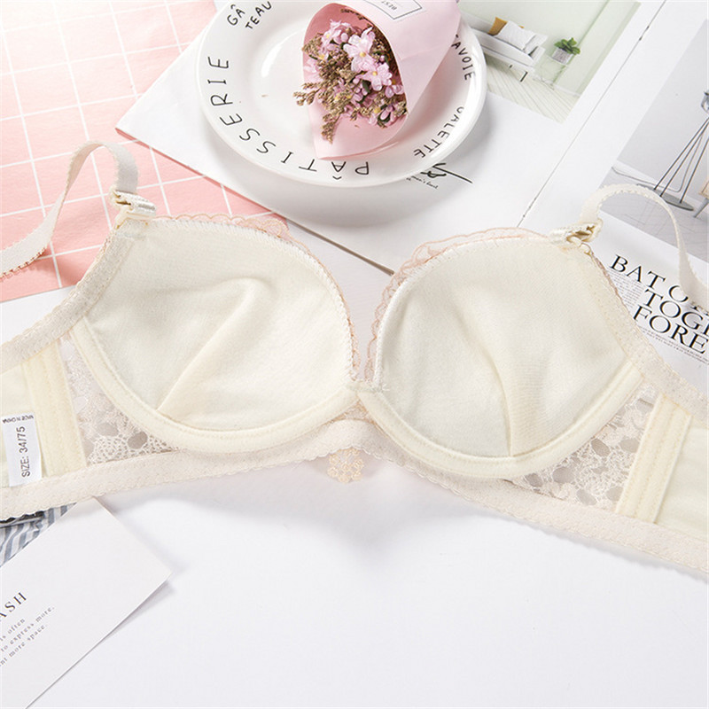 Sutien pentru fete din dantelă de culoare pură și sexy, fără jante, reglabil, subțire și cu sâni mici, lenjerie de corp pentru femei, fără fir, confortabil.
