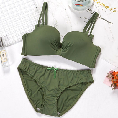 Set de sutien pentru femei fără cusături, leopard și sutien de culoare solidă, pantaloni cu talie joasă, sutien pentru femei fără sârmă, sutien moale, confortabil, set de lenjerie sexy