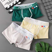 Мъжко бельо, гащи, модни памучни боксерки с принт, мъжки дишащи мъжки еластични боксерки M-3XL