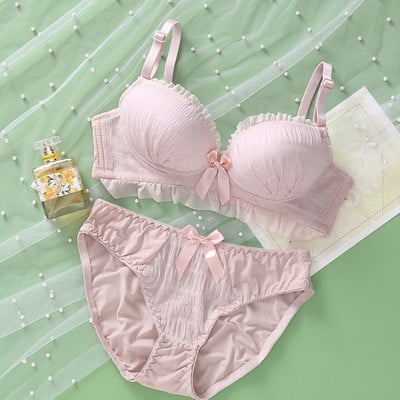 Sexy Lace Bra Set Push Up Moteriškas liemenėlės apatinis trikotažas moterims Apatiniai drabužiai lencerija Minkšta liemenėlė+Pantys Comfort Stretchy Active Bra