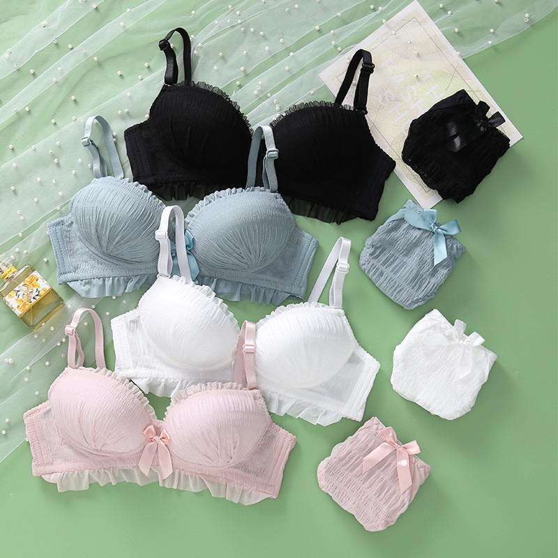 Sexy Lace Bra Set Push Up Moteriškas liemenėlės apatinis trikotažas moterims Apatiniai drabužiai lencerija Minkšta liemenėlė+Pantys Comfort Stretchy Active Bra