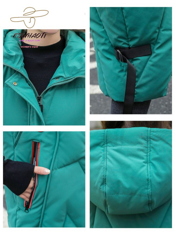 Duge pamučne jakne iznad koljena Ženski prsluk Korejski modni ležerni jednobojni prsluk s kapuljačom Ženska odjeća Jakna bez rukava