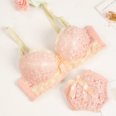 Komplet grudnjaka i gaćica ropa interior femenina Žensko donje rublje Čipkano donje rublje 2 komada AB košarice Komplet grudnjaka Komplet grudnjaka s cvjetnim vezom Donje rublje