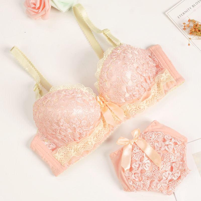 Komplet grudnjaka i gaćica ropa interior femenina Žensko donje rublje Čipkano donje rublje 2 komada AB košarice Komplet grudnjaka Komplet grudnjaka s cvjetnim vezom Donje rublje