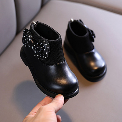 Dječje pamučne čizme, zimska cipela za djevojčice, dječje kožne čizme s mekim potplatom, slatke dječje plišane kratke čizme s mašnom, besplatna dostava